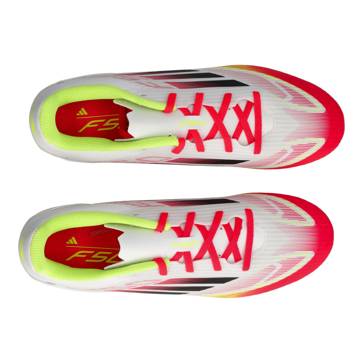 F50 CLUB FG Scarpe da Calcio Uomo Bianche, Rosse e Giallo Fluo