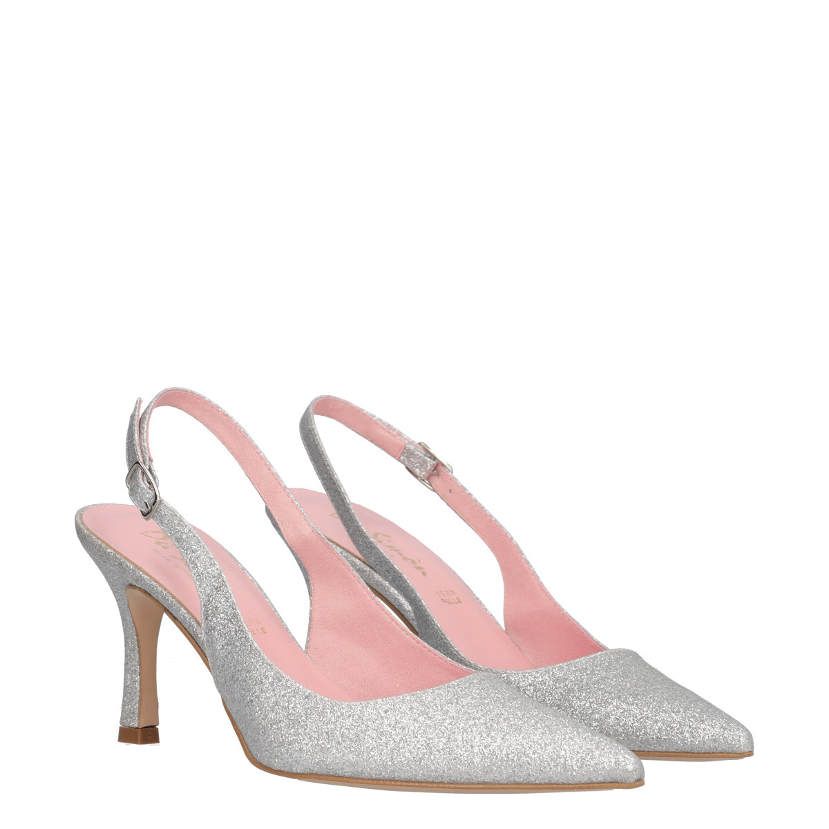 Slingback Donna Argento Tacco 8 cm