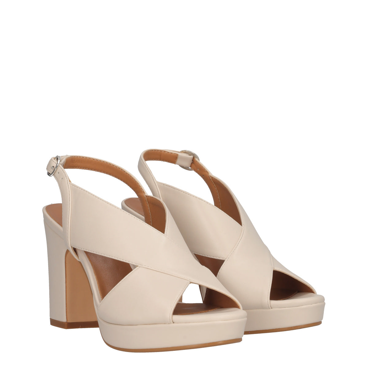 Sandali con Tacco Donna Beige