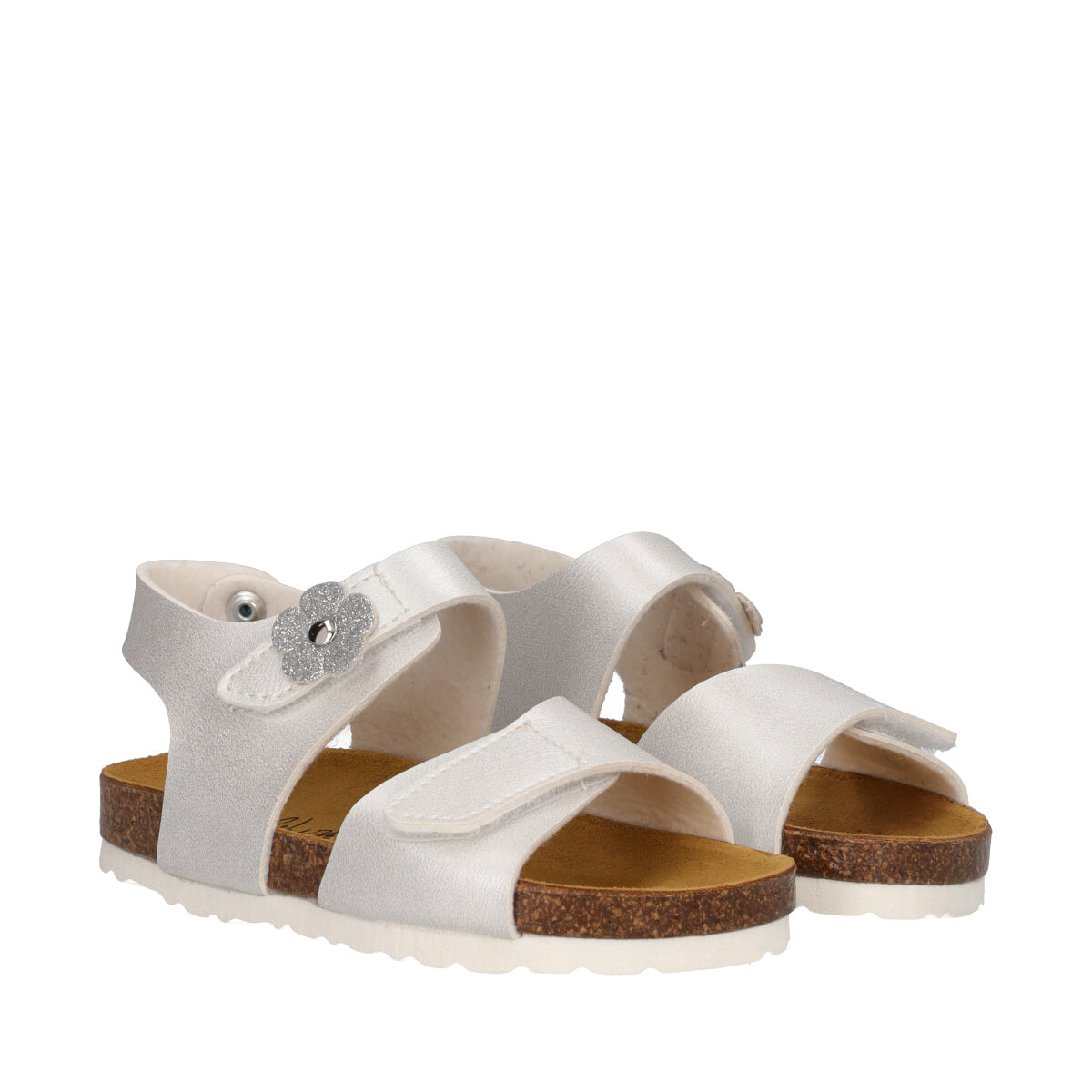 Sandali Bambina Bianchi e Argentati