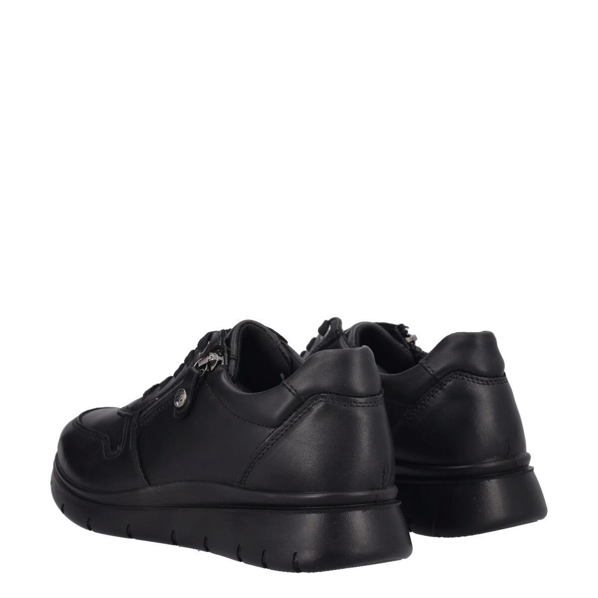 Stringate Comfort Donna Nere in Pelle