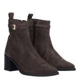 Stivaletti Donna Grigie in Camoscio Tacco 6 cm