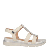 ELODY 27 Sandalo Donna Beige e Argento