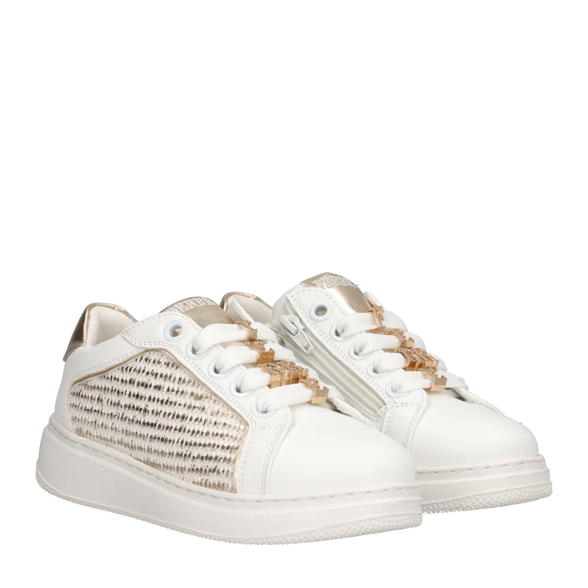 Sneakers Bambina Bianca e Oro