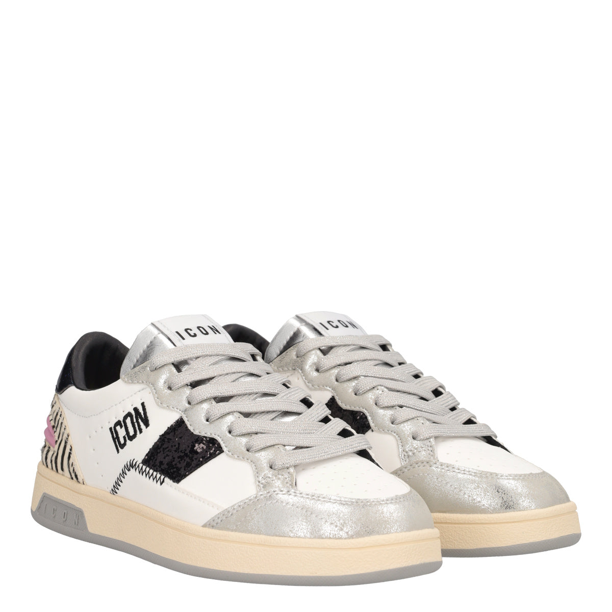 Sneakers Donna Argento e Bianche