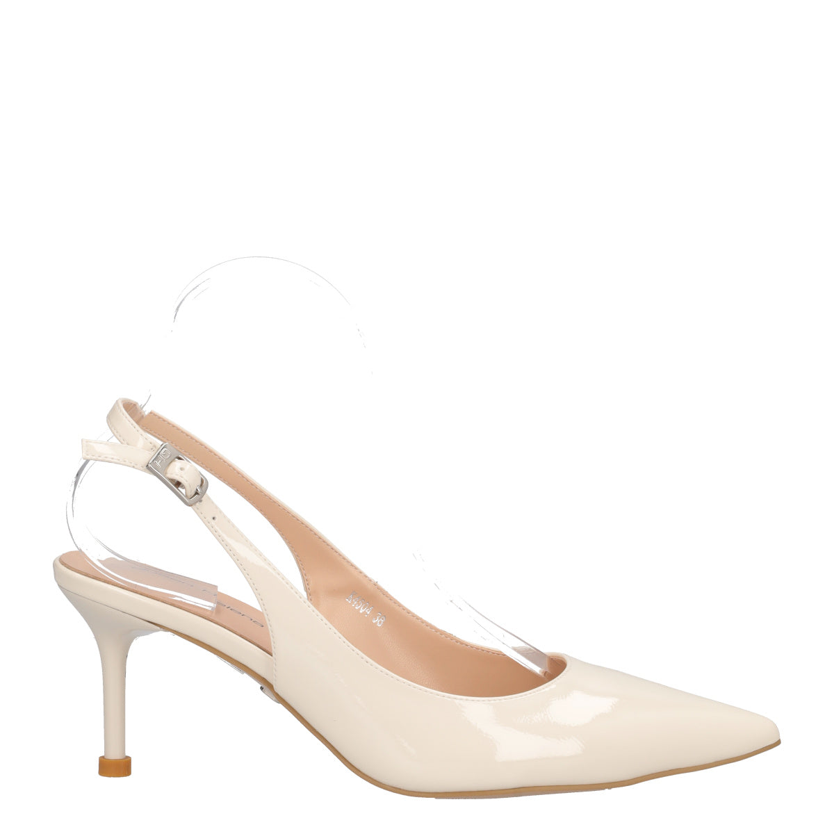 Slingback Donna Beige in Vernice