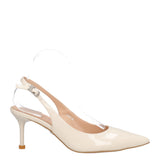 Slingback Donna Beige in Vernice