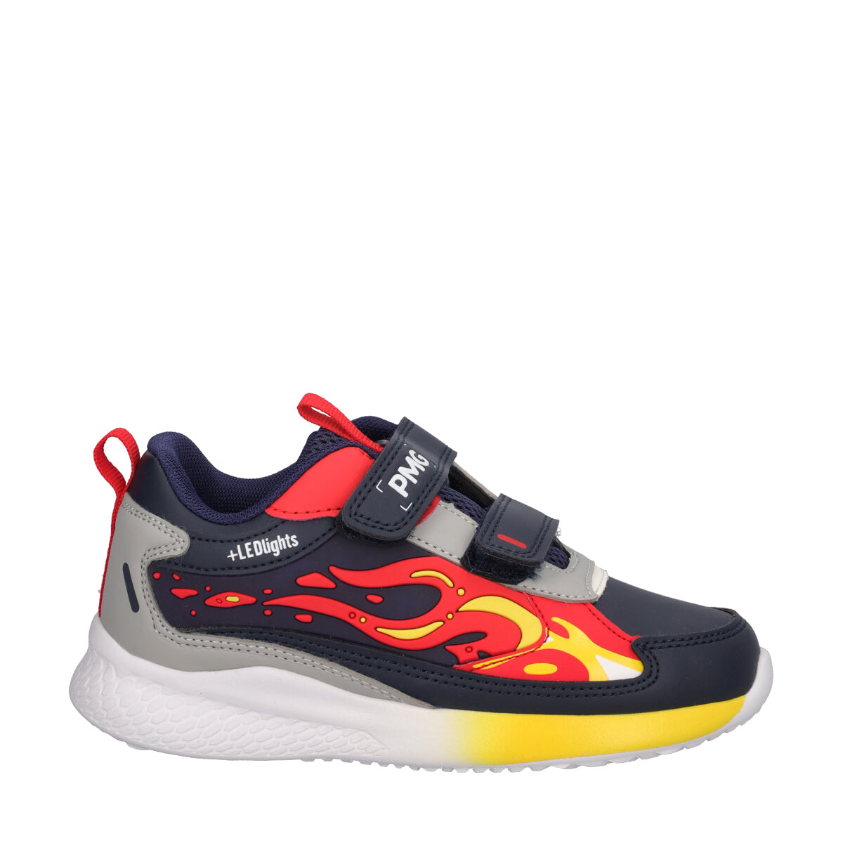 B&G INFINITY LIGHT Sneakers Bambino Nere e Rosse con Luci