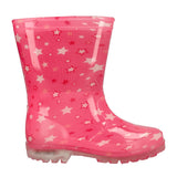 WOSH -  Stivali da Pioggia Bambina Fuxia con Luci!