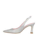 Slingback argento glitter