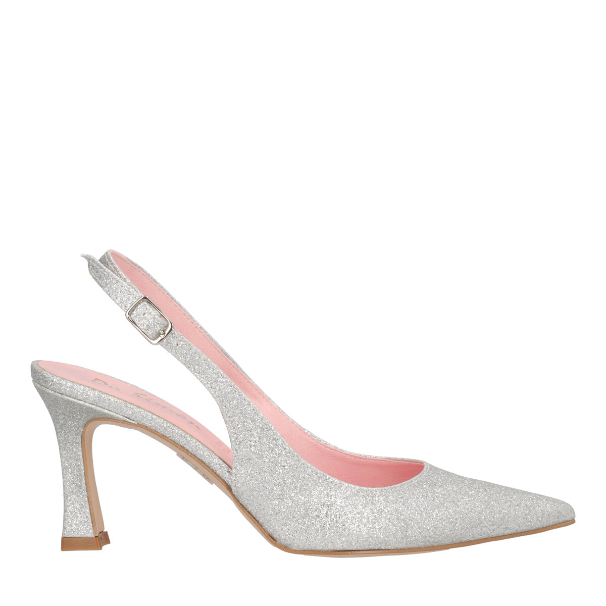 Slingback argento glitter