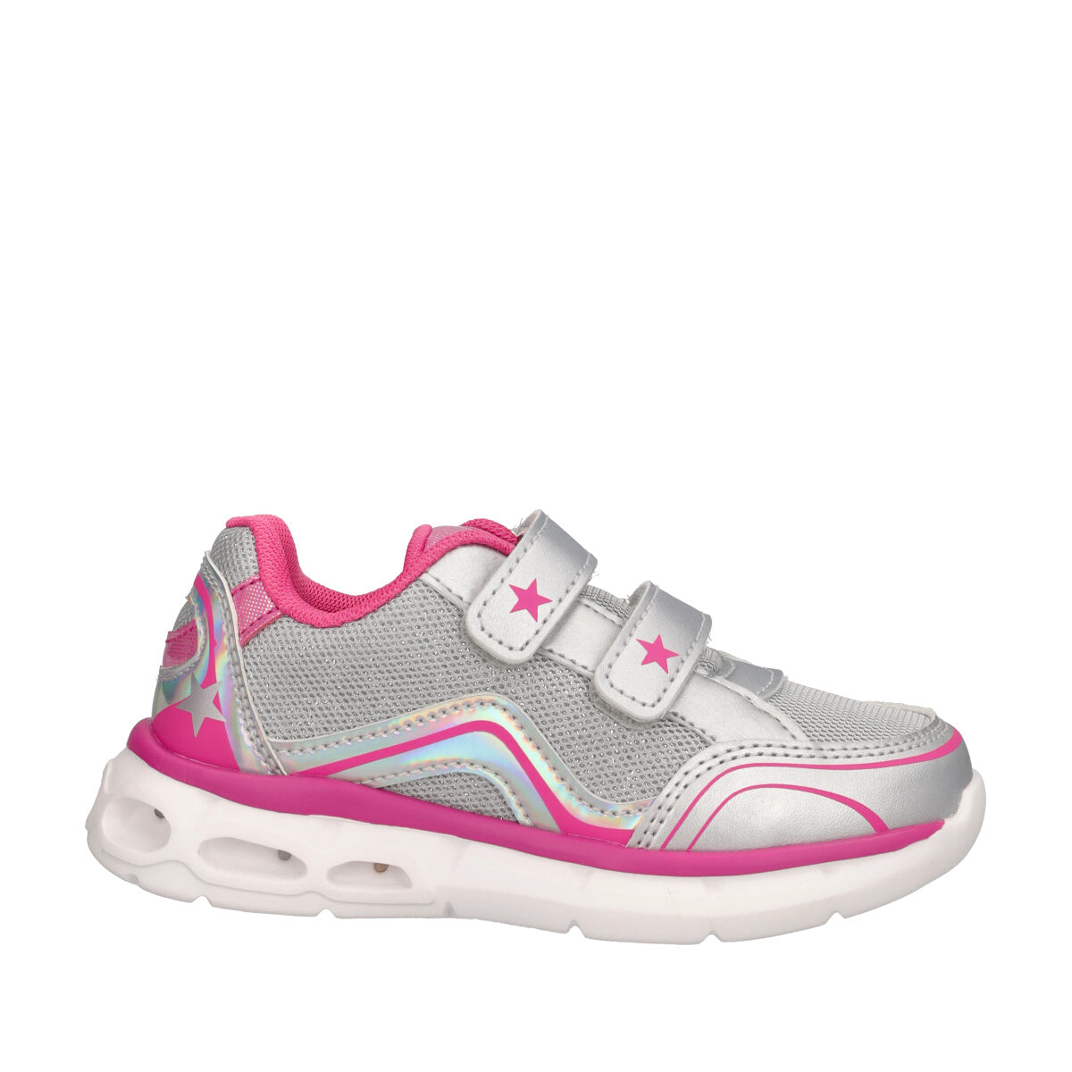 CHIMBERLY Sneakers Bambina Argento e Fuxia con Luci