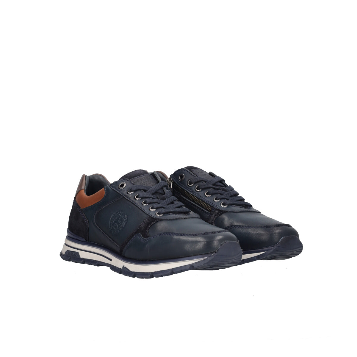 Stringate Uomo Blu in Pelle