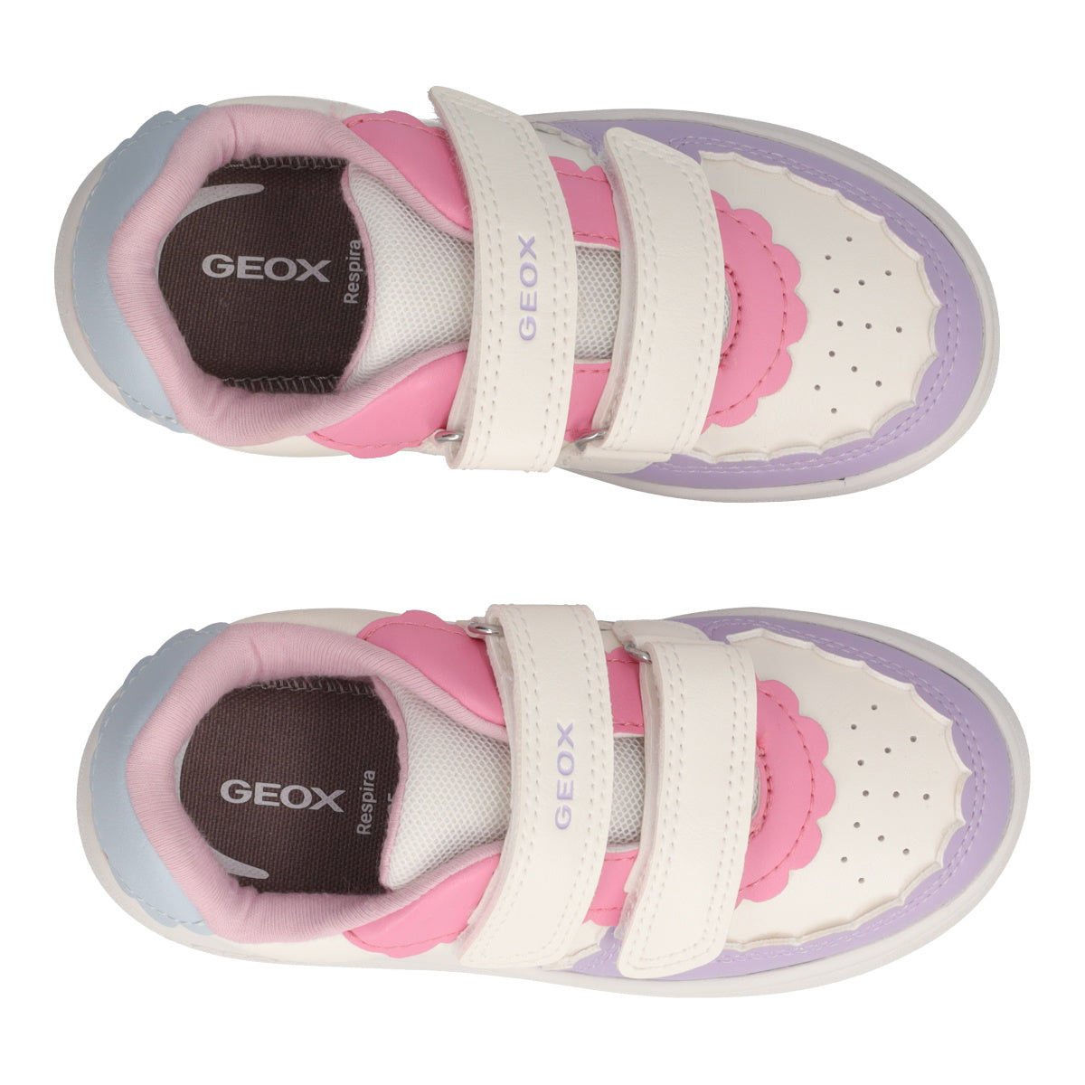 ECLYPER Sneakers Bambina Bianche, Rosa e Lilla