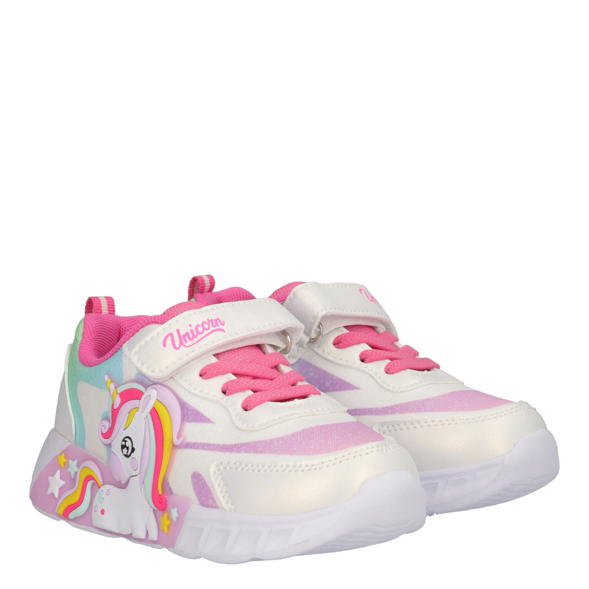 Sneakers Bambina Bianche e Rosa con Luci