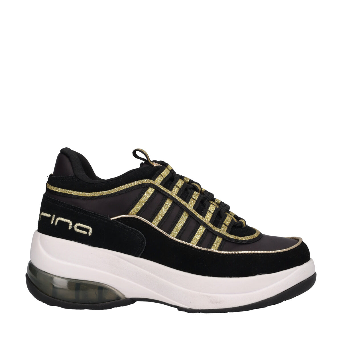 Sneakers Donna Nere con Zeppa 6 cm