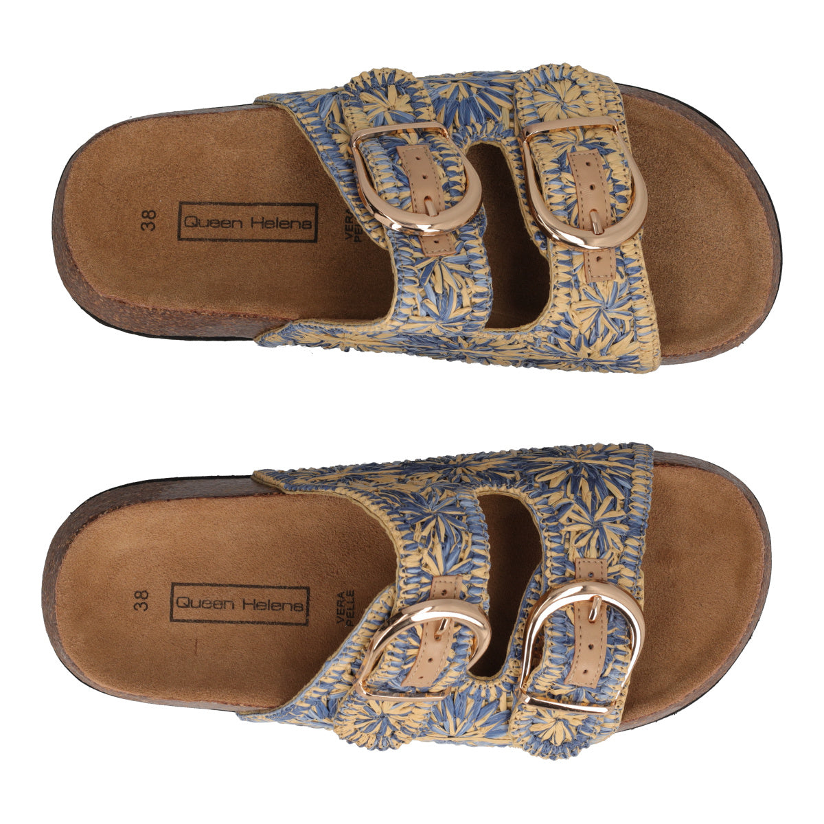 Ciabatte Donna Blu e Beige
