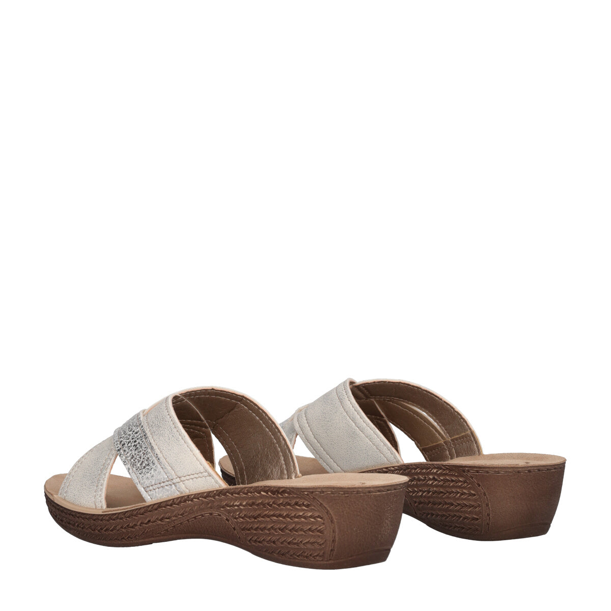 CIABATTE Donna Bianco e Argent