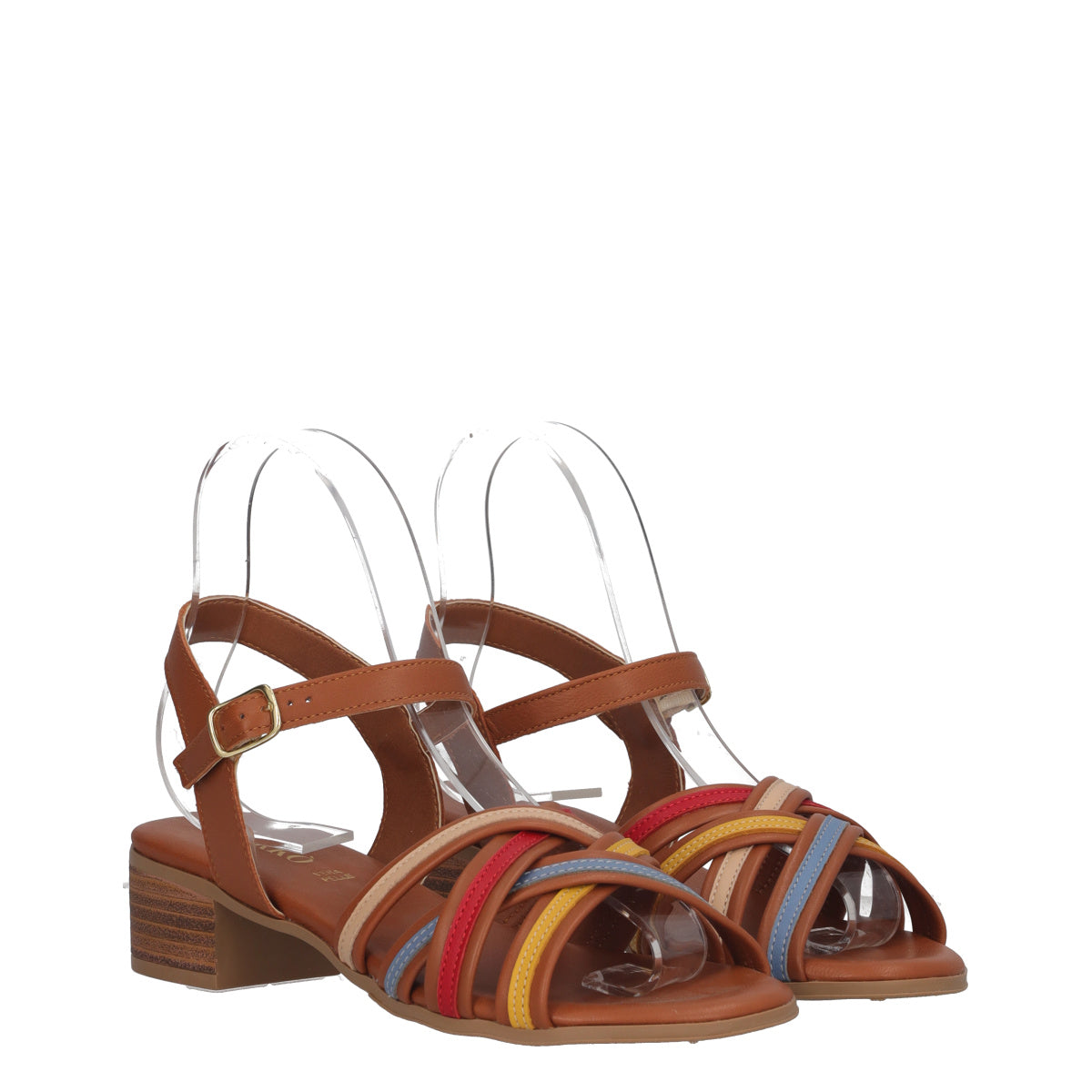 Sandali con Tacco Donna Brandy e Multicolor