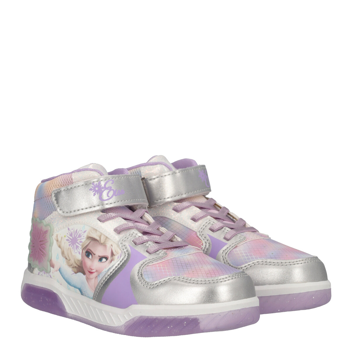 Sneakers Bambina Lilla e Argento con Luci