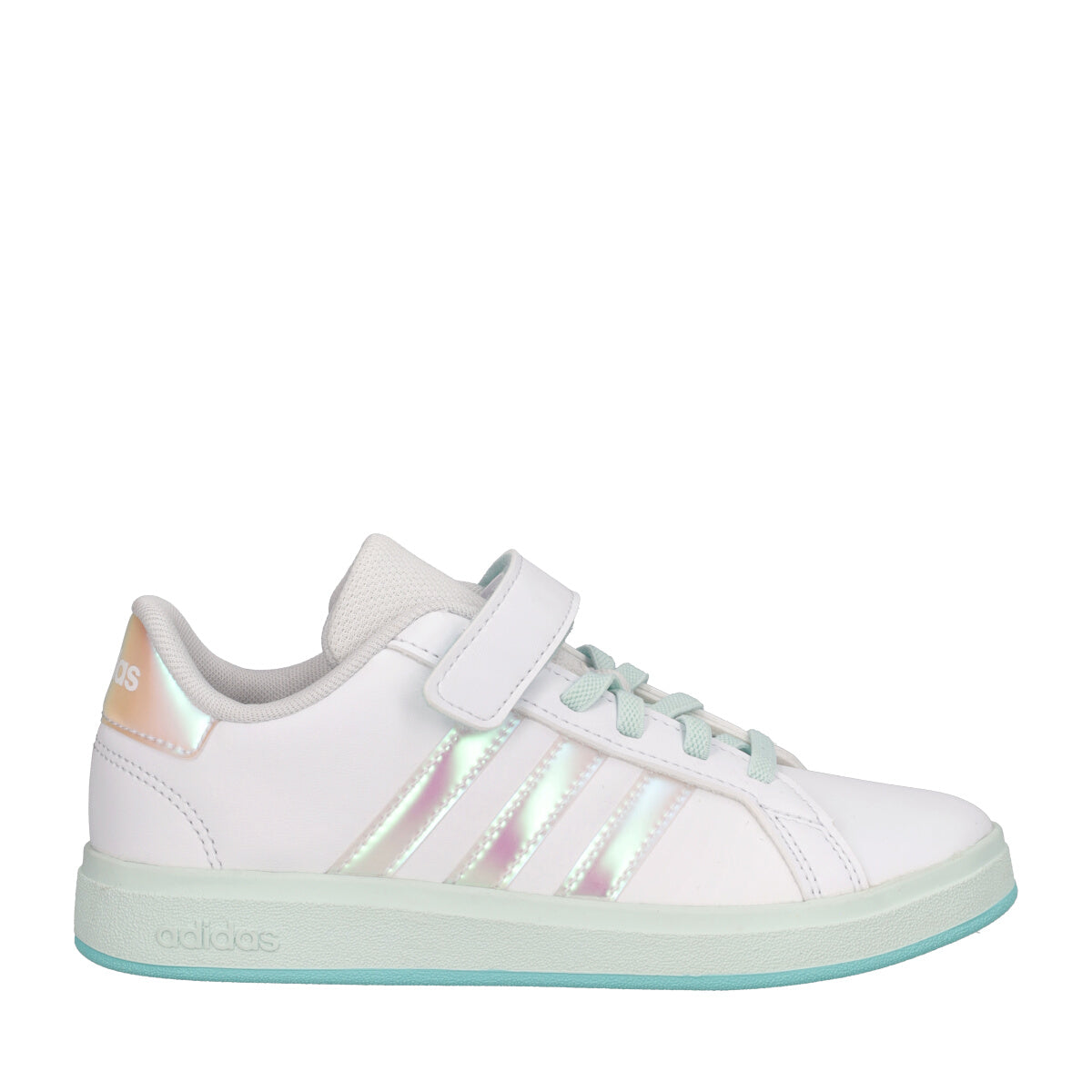 GRAND COURT 2.0 Sneakers Bambina Bianche, Rosa Cangiante e Verde Acqua