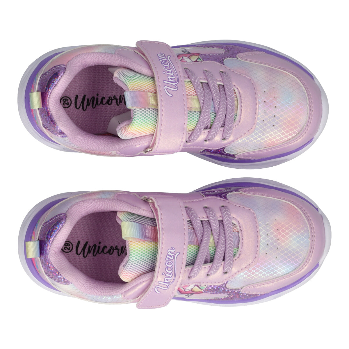 Sneakers Bambina Lilla Unicorn con Luci