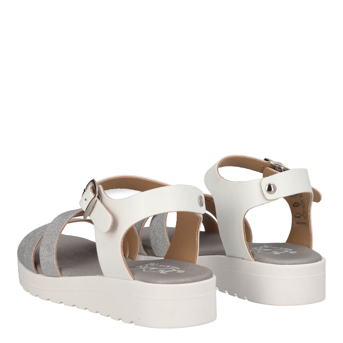 Sandali Bambina Bianchi e Argento