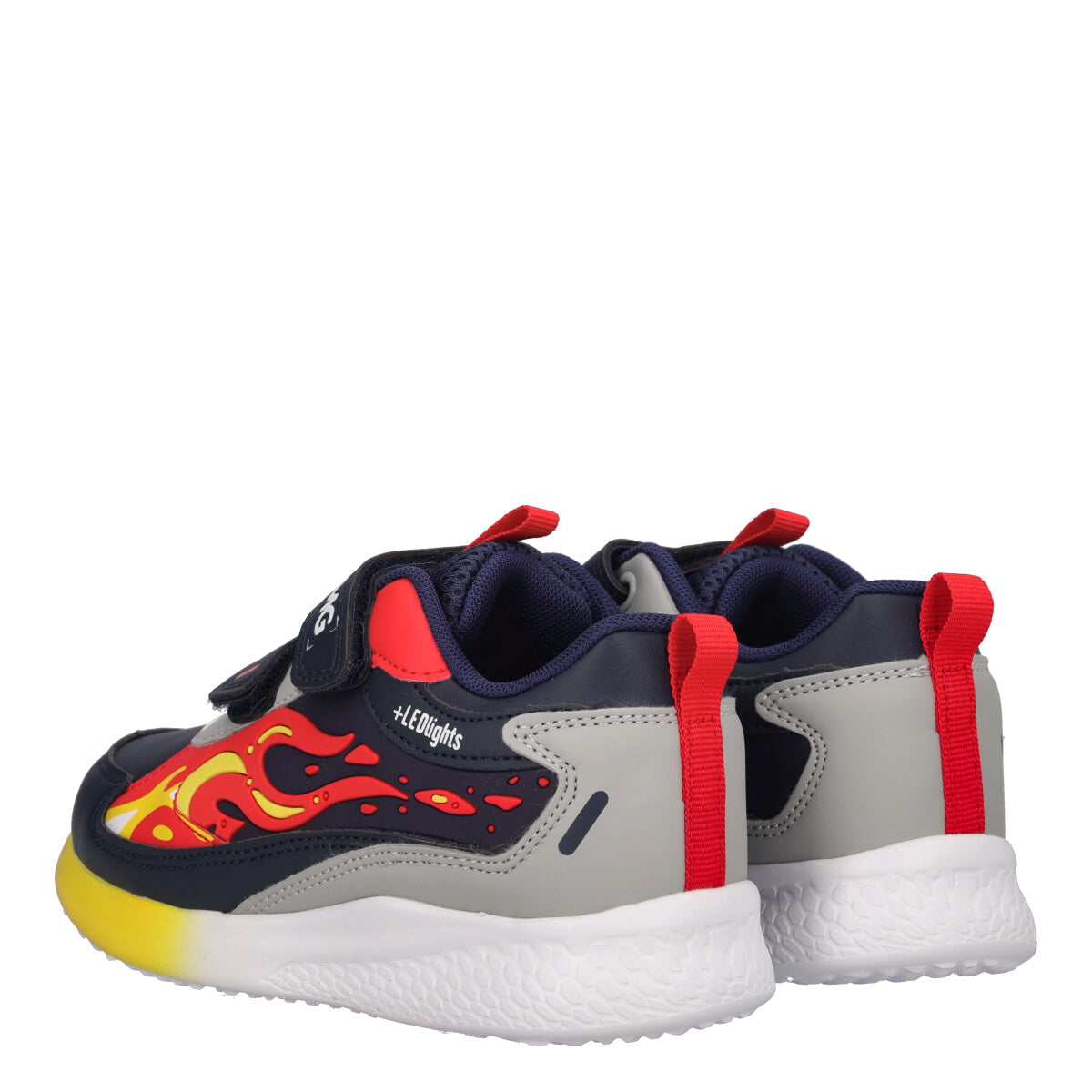 B&G INFINITY LIGHT Sneakers Bambino Nere e Rosse con Luci