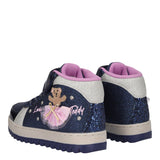 MILLE STELLE Sneakers Alte Bambina Blu, Argento e Lilla con Musica