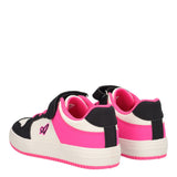 Sneakers Bambina Bianche, Nere e Fucsia