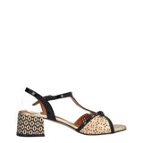 Sandali con Tacco Donna Neri e Crema