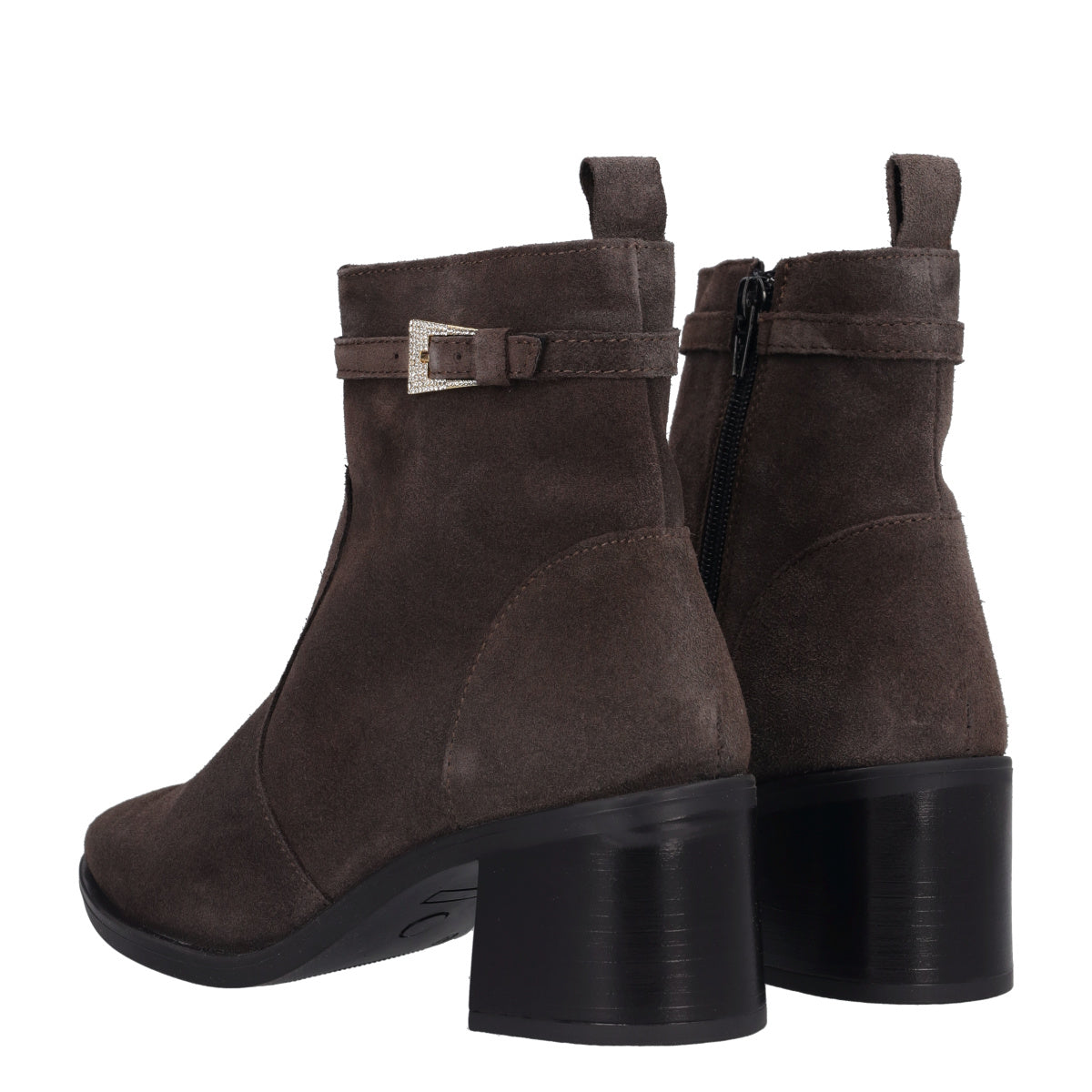 Stivaletti Donna Grigie in Camoscio Tacco 6 cm