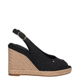 FLAG HIGH WEDGE ESPAD SLINGBAC Zeppe Donna Nere