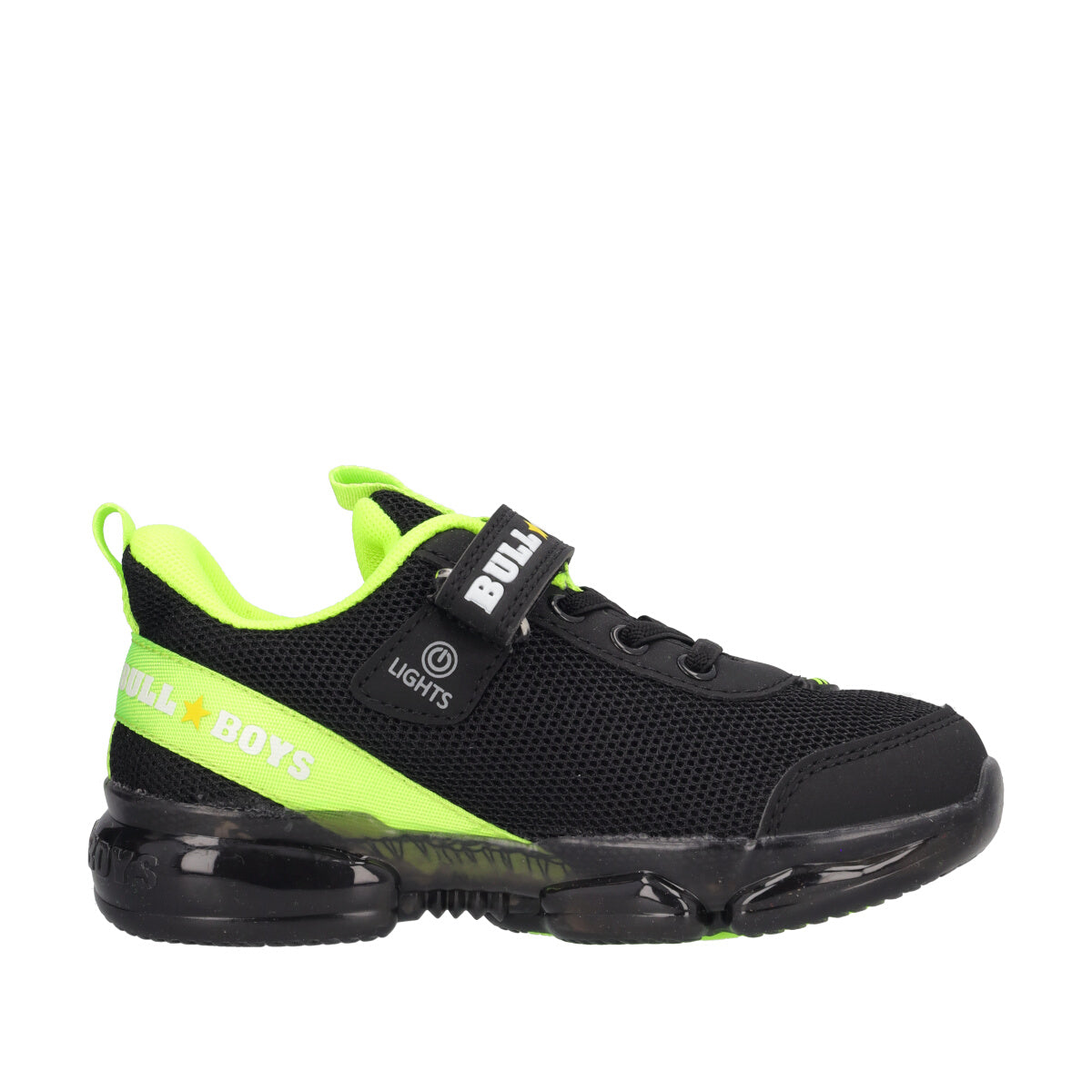 T-REX Sneakers Bambino Nere e Giallo Fluo con Luci