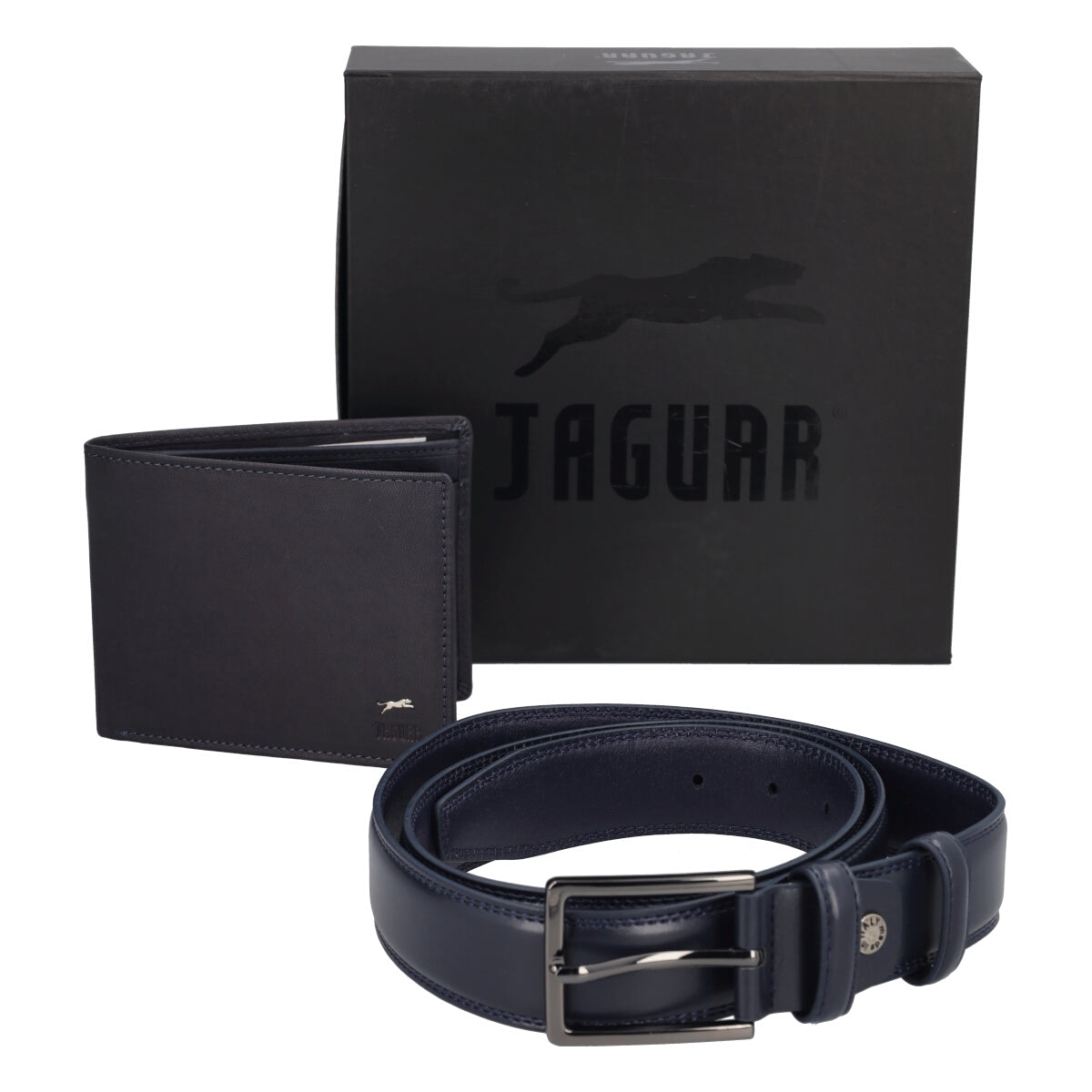 GIFT BOX - Cintura e Portafoglio Uomo Blu in Pelle