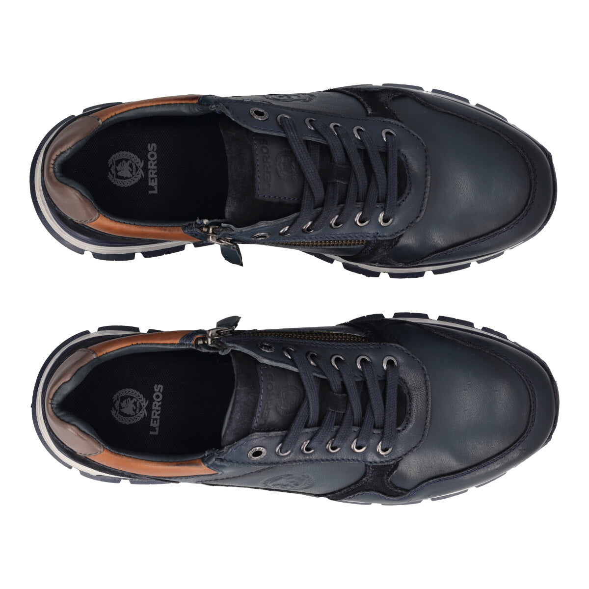 Stringate Uomo Blu in Pelle
