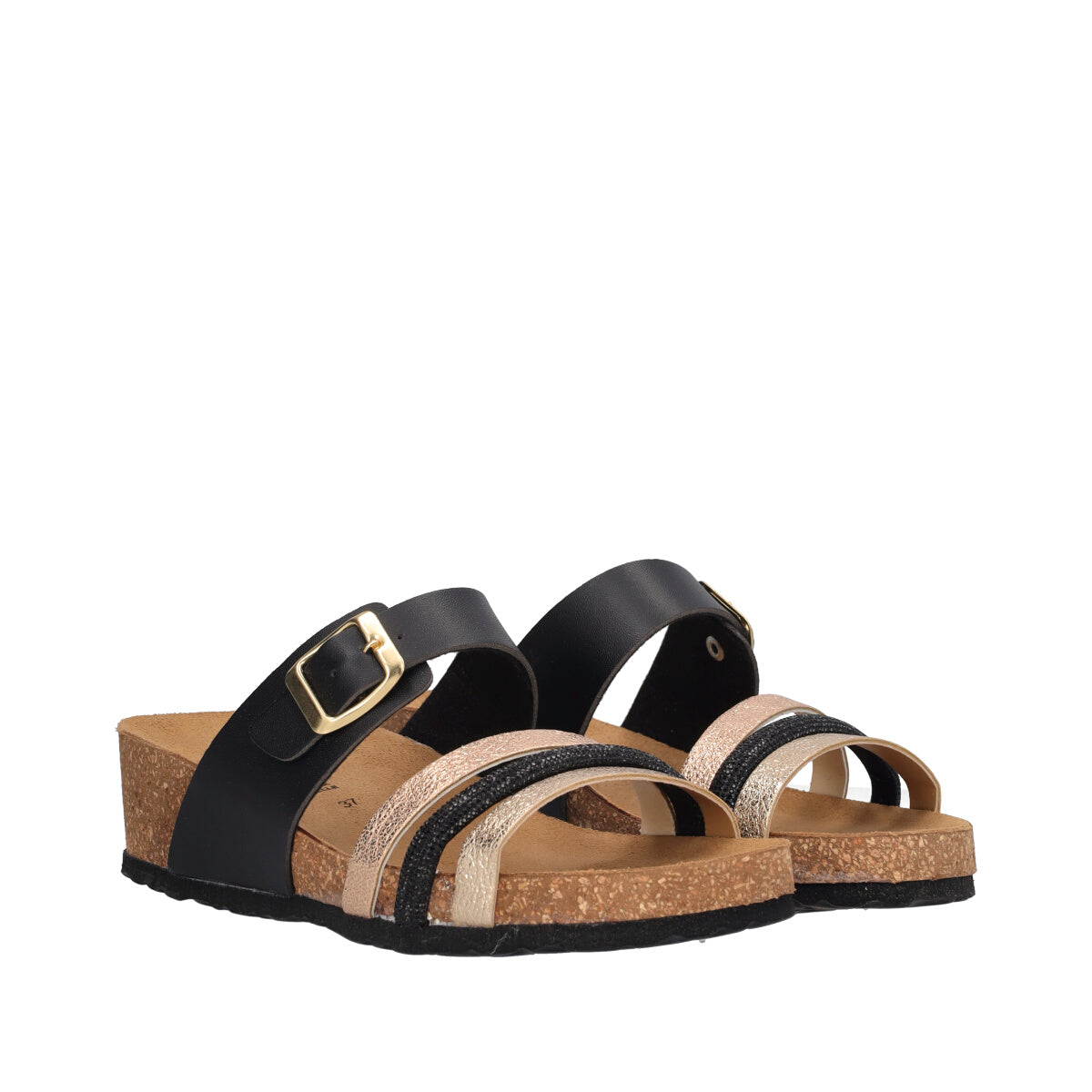 Ciabatte Donna Nere, Oro Rosa e Oro Giallo