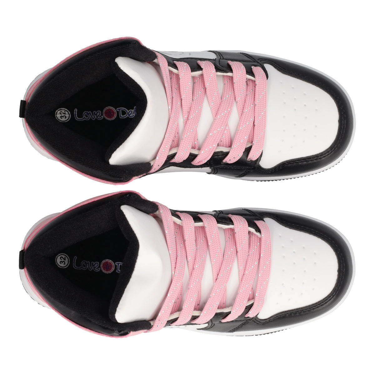 Sneakers Bambina Rosa, Bianche e Nere