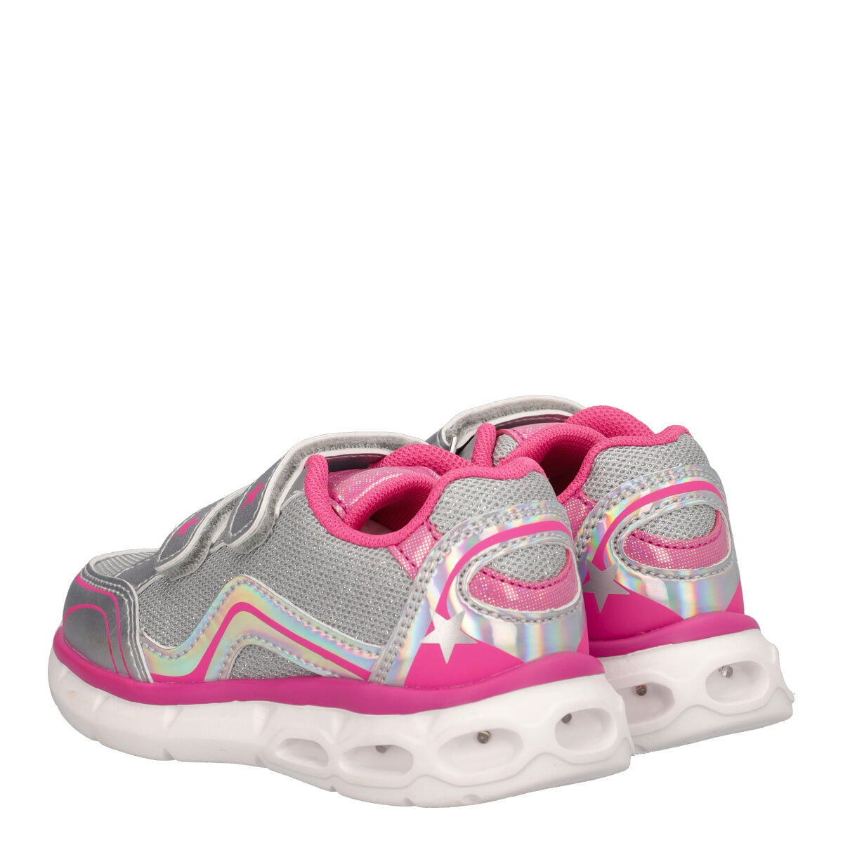 CHIMBERLY Sneakers Bambina Argento e Fuxia con Luci