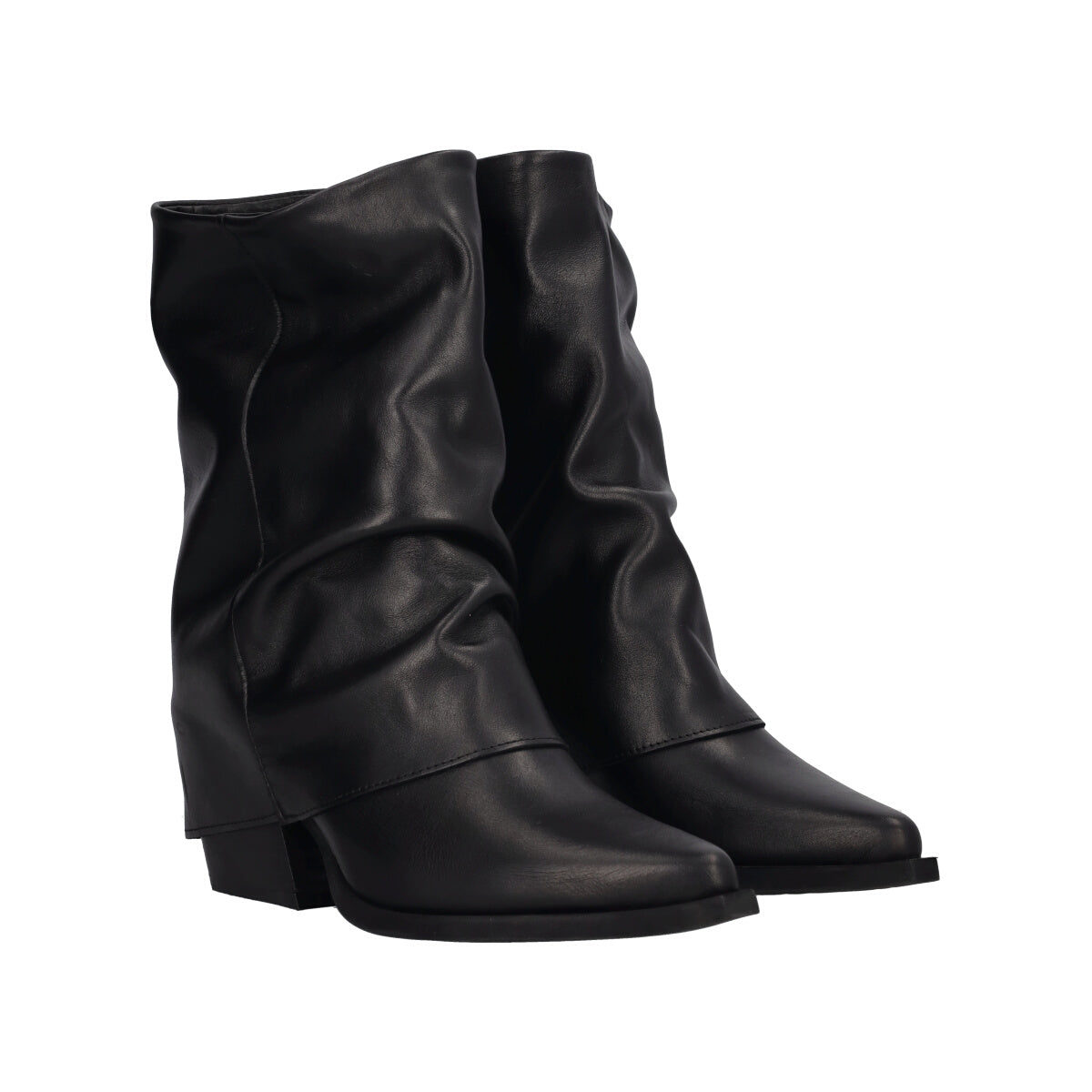 Stivaletti Donna Neri Texani in Pelle