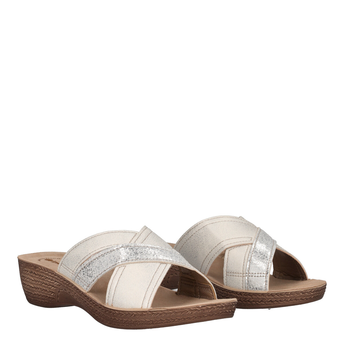 CIABATTE Donna Bianco e Argent