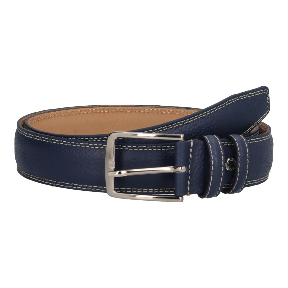 Cintura Uomo Blu Vitello