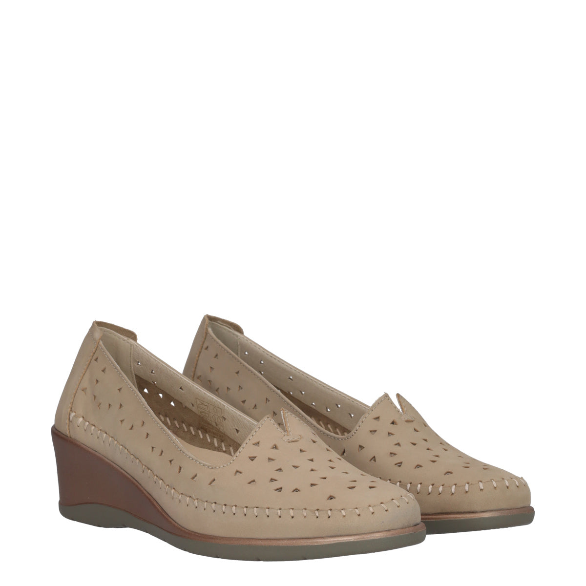 Mocassini Comfort Beige Donna in Pelle