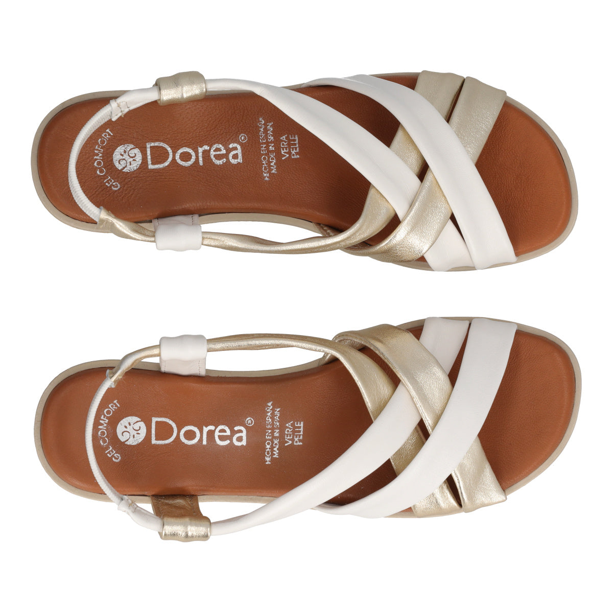Sandali Donna Oro e Bianchi