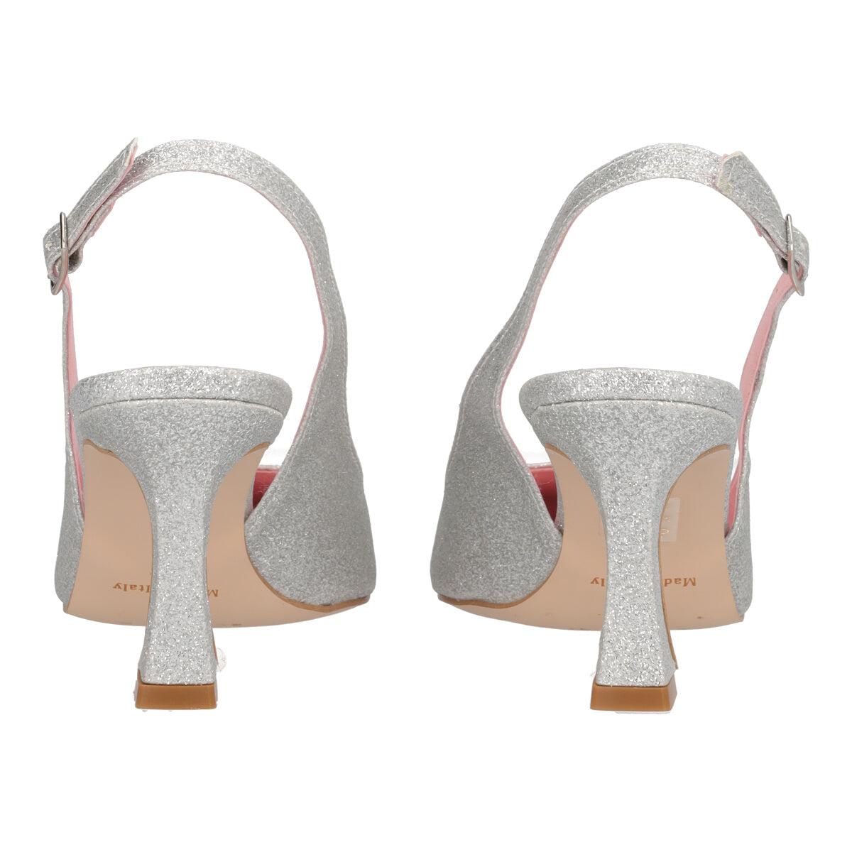 Slingback argento glitter