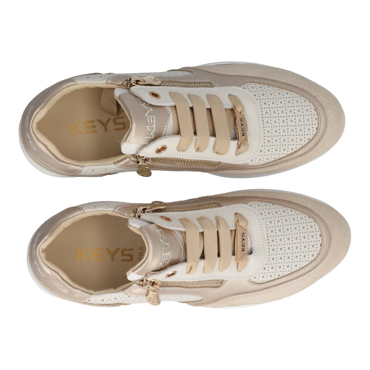 Sneakers Donna Oro e Beige