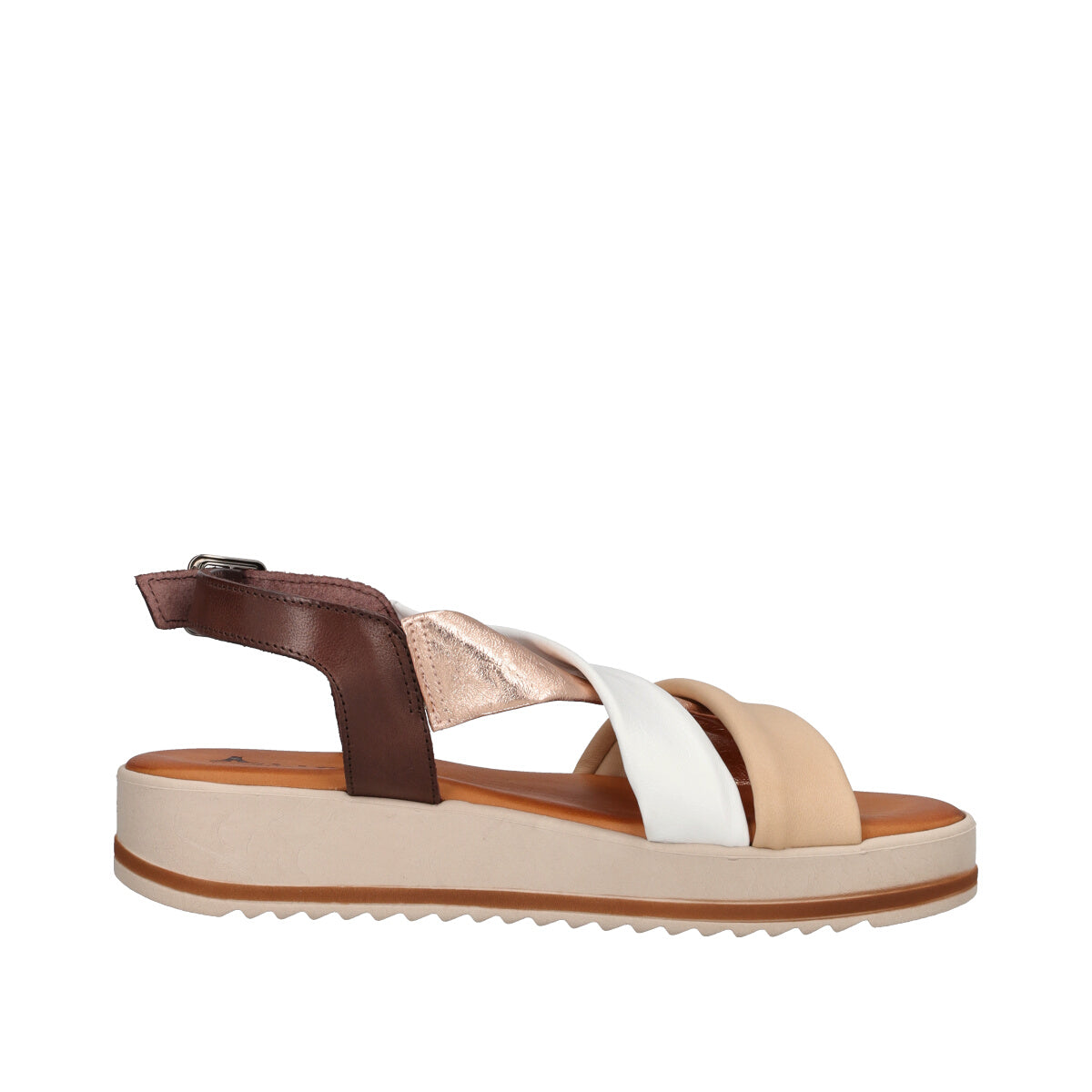 Sandali Donna Sabbia, Bianchi Oro Rosa Metallizzato