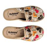 Ciabatte Donna Beige con Cuori Multicolori