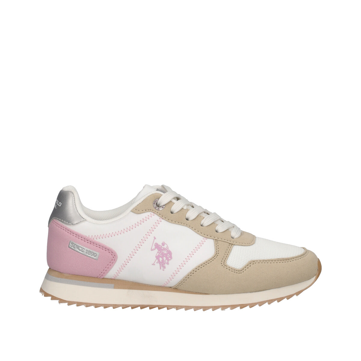 Sneakers Donna Bianche, Rosa e Beige
