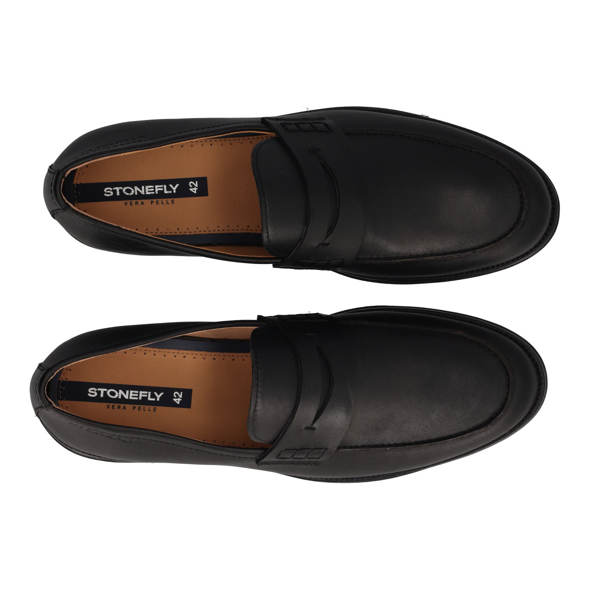 CALVIN 9 Mocassini Uomo Neri in Pelle
